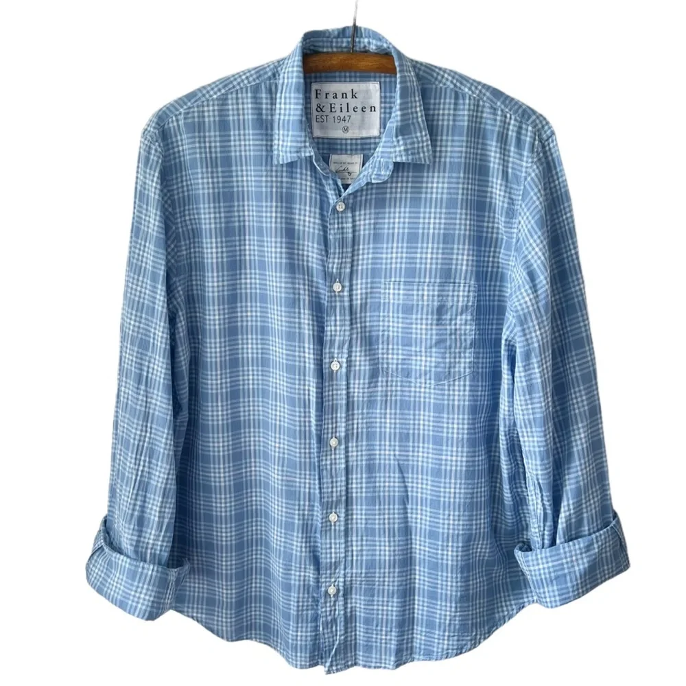Frank and Eileen Blue Plaid Luke Shirt | MEDIUM
